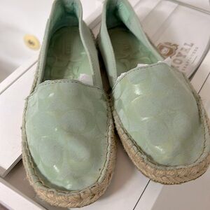 Coach light green flat Size 7